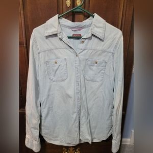 Merona  Long sleeve  button up Women's M  Top  Light blue  Casual